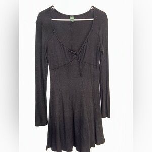 Wild Fable XL Black Ribbed Stretchy Swing Dress